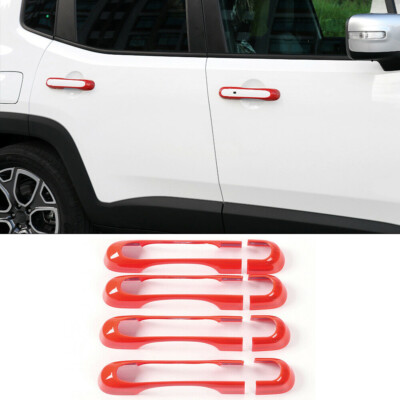 TESIN 4-Piece Red Door Handle Insert Covers – For Jeep Renegade 2016-2020