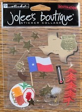 RARE Jolees Texas Cowboy Lone Star Gun Beer Food Map Flag 3D Scrapbook Stickers