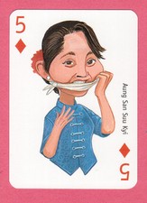 Aung San Suu Kyi Stateswoman Famous Women British Playing Card