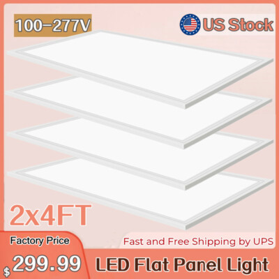 75W 8400Lumen 5000K Daylight White 2x4 LED Flat Panel Troffer Lit Light Fixture