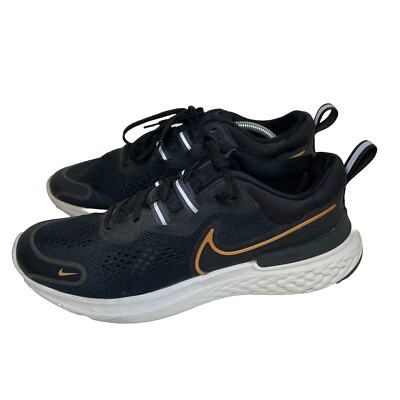 Nike React Miler 2 Shoes Womens 10 Athletic Running Black Sneakers CW7136-005