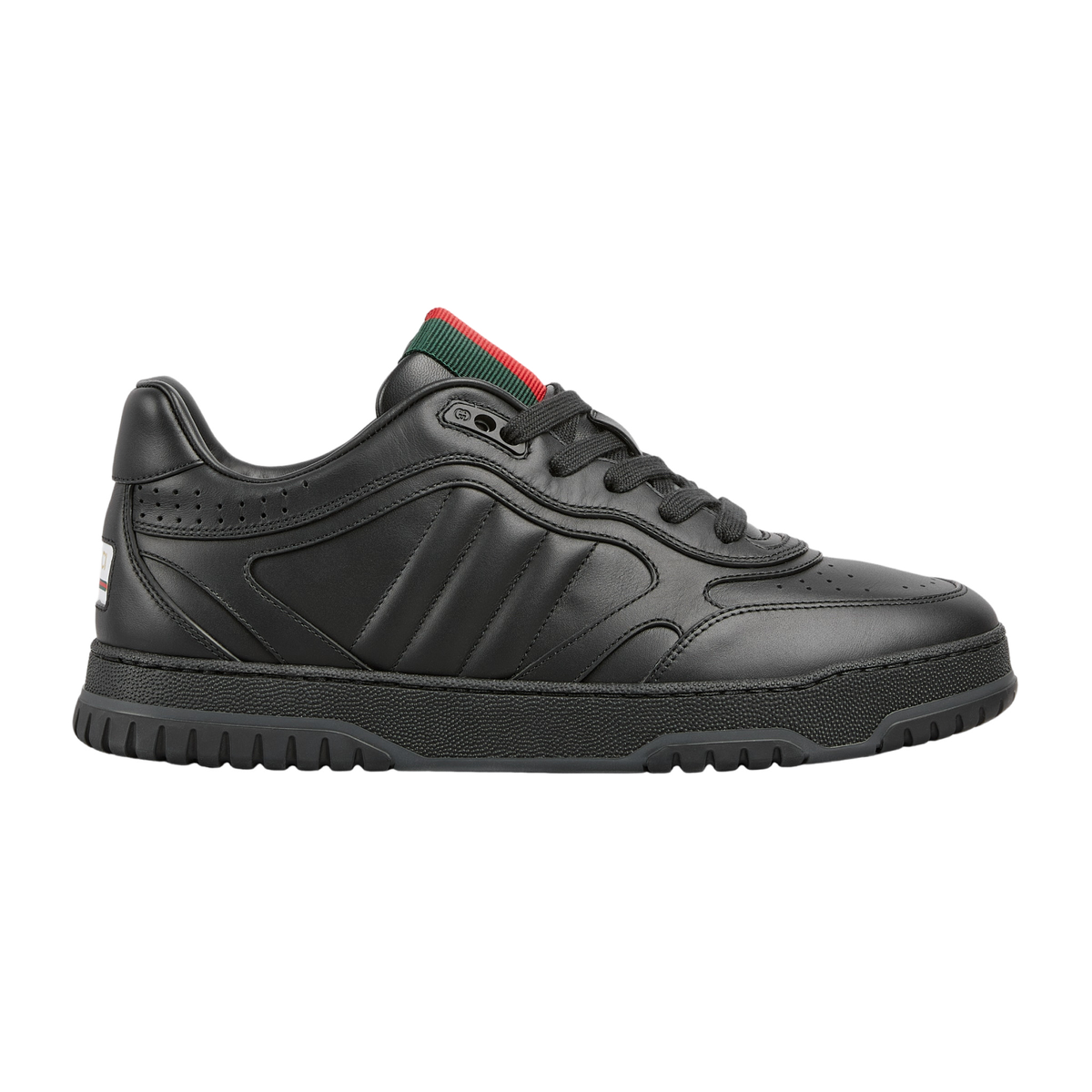 GUCCI Re-Web $1150 Men's Black Leather Sneakers New And Authentic