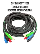 CAM LOCK #2 SC Entertainment/Generator Power Cables M/F BONDED 5' REVERSED G/N