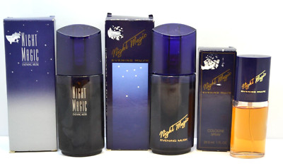 VTG Avon Night Magic Evening Musk Cologne Lot 1.5 oz (2) 1 oz New Discontinued