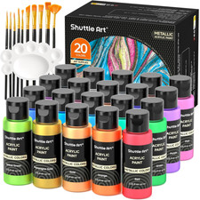 Metallic Acrylfarben Set, 20 Bunte Metallic A...