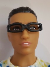 New Ken or Barbie DOLL Accessory BLACK RECTANGLE PRESCRIPTION STYLED GLASSES