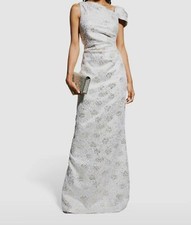 795 Rickie Freeman for Teri Jon Women's Gold Cap Sleeve Gown Dress Size 14