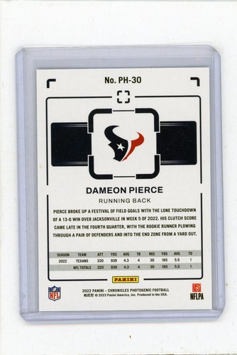 Dameon Pierce 2022 Panini Chronicles Photogenic Teal Rookie RC PH-30 - Picture 8 of 8