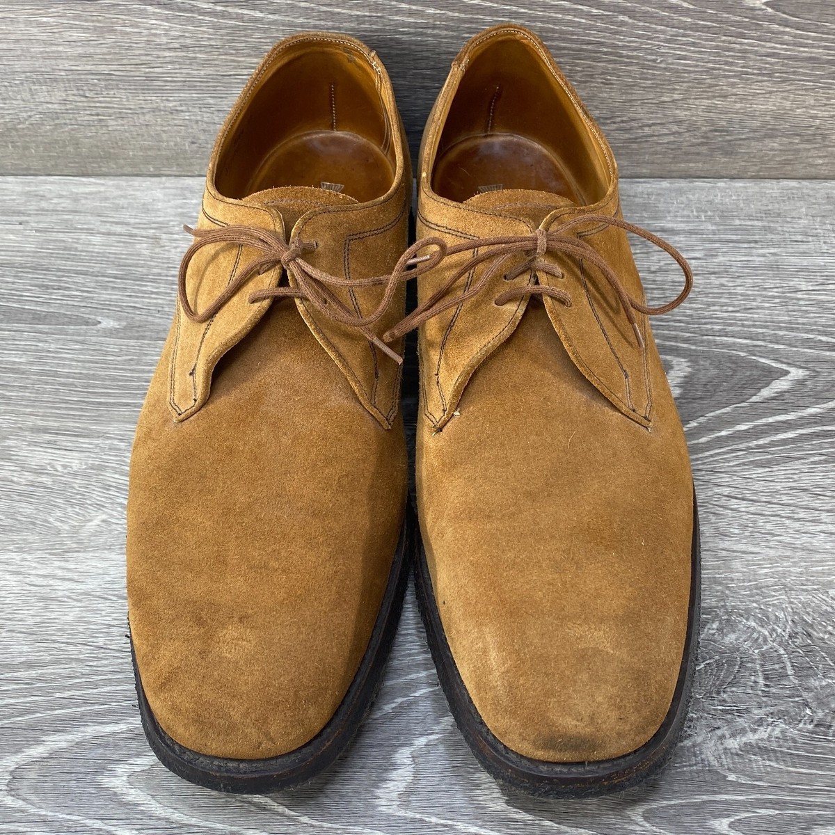 VTG Churches Royal Tweed By Cheaney of England Brown Suede Oxford Shoes Mens 12 View 3