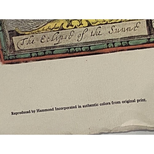 Vintage World Map Reproduction Hammond Original Print Small Flaws Unframed - Picture 3 of 8
