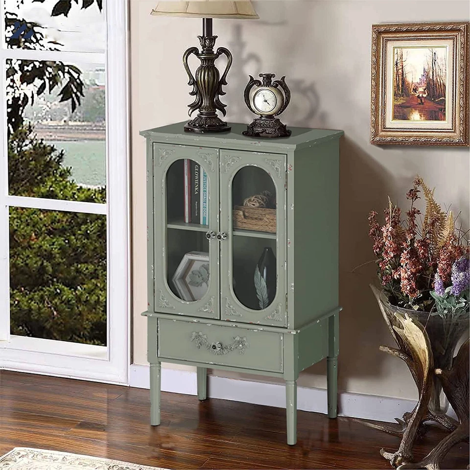 Accent Storage Cabinet w/ Drawer 2 Doors Decorative Cabinet Buffet & Sideboard - Image 2 of 4