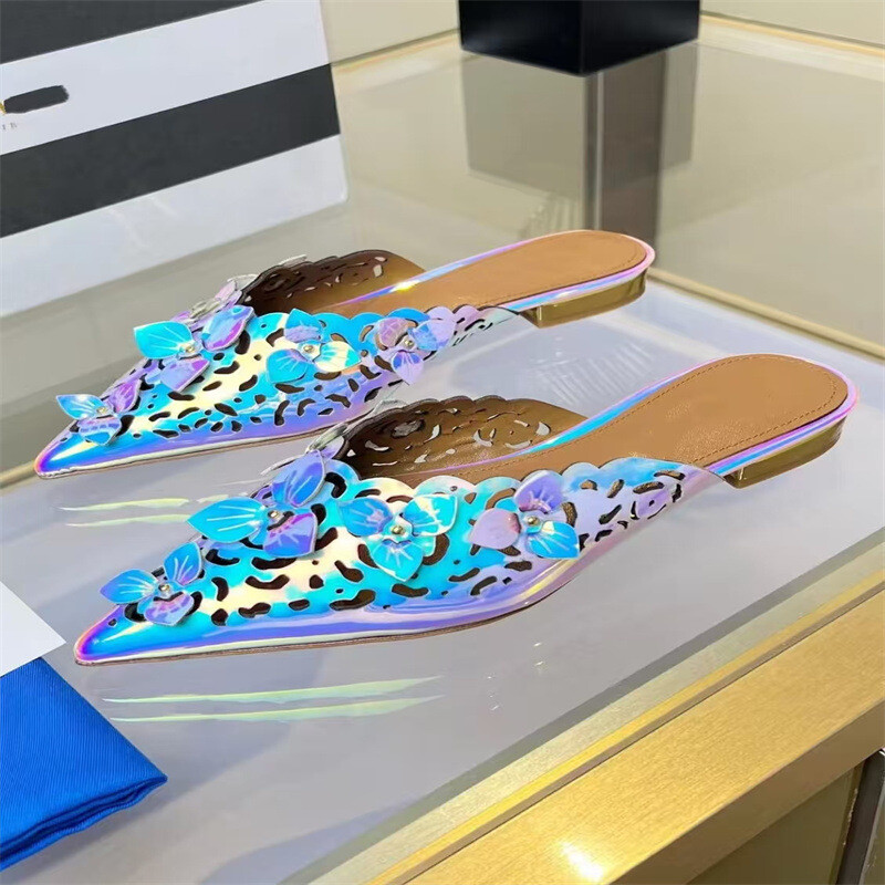 PANTOFOLA D’ORO Ciabatte donna Occident a punta slip on sandalo mules scavate tacco basso tg