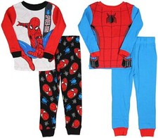 Marvel Spider-Man 4 PC Long Sleeve Tight Fit Cotton Pajama Set Boy Size 4