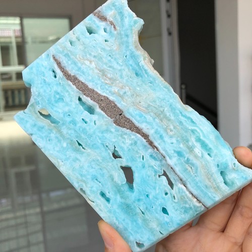 222g Natural hemimorphite Quartz Crystal Slice Reiki Mineral Adorn Healing G605 - Foto 2 di 11