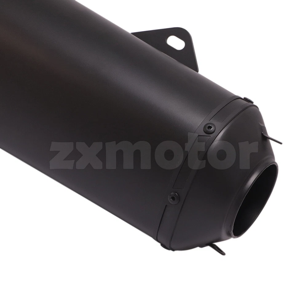 Tubo silenciador escape motocicletas 410 mm 16,1" carrocería negra puntas de extremo de fibra de carbono  Foto 4 de 4