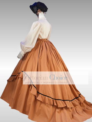 Victorian 19th Century 3PC Wrapper Dress w. Train Period Theater Clothing 2301 - Picture 7 of 8