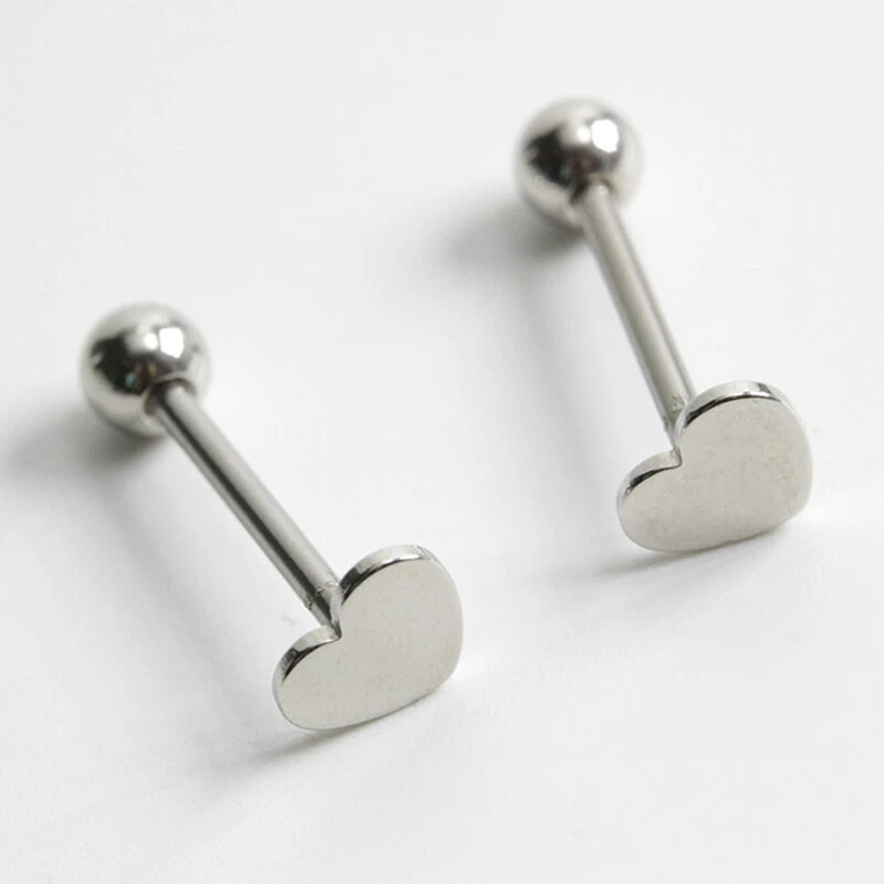 Punk Steel Tongue ring Women Ear Bone Nails Heart Shaped Piercing