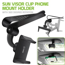 Car Sun Visor Clip Phone Holder, Visor Mount Cradle Compatible with Cell Phone