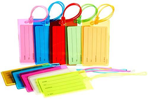 10 Pack Luggage Tag Suitcases Plastic Travel Bag & Baggage ID Label Tags