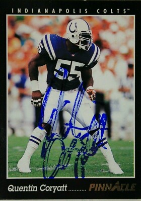 Quentin Coryatt Indianapolis Colts 1993 Score Pinnacle Autographed Card # 321