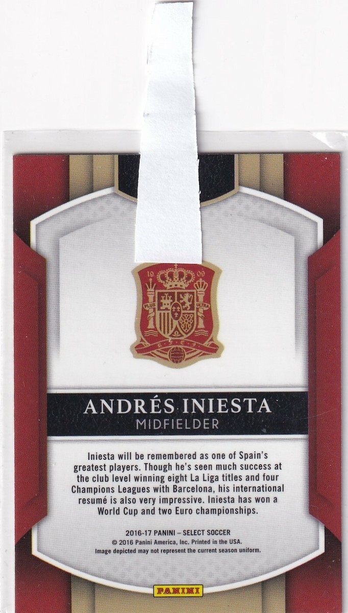 Panini Select 2016 2017 Soccer No. 18 Andreas Iniesta Silver