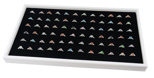 White Leatherette 1 Inch Deep Presentation Display Tray & Choice of Insert - Picture 10 of 31