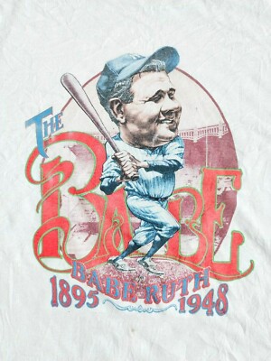 Babe Ruth Caricature 80's baseball White Unisex S-234XL Shirt A278