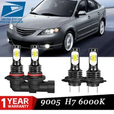 Para For Mazda 3 2004-2009 4X luces altas/bajas LED bombillas de faros Combo