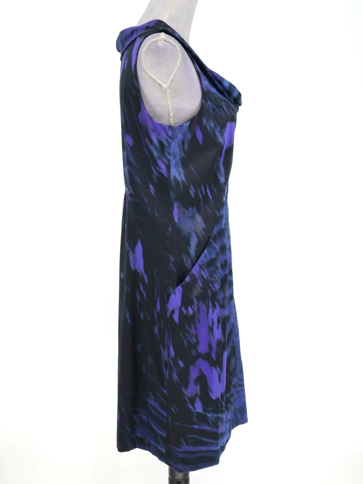 Vestido Theory Mujer 12 Negro Púrpura Funda Elastizada Algodón Cremallera Lateral Benja Fiesta Foto 4 de 4