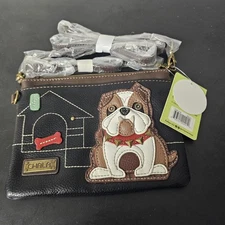 Chala Mini Crossbody Bag Small Purse Convertible Strap Bulldog Dog Black