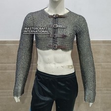 Handmade Chainmail Shirt Mild Steel 9 mm Flat Riveted Rings Medieval Knigh Armor