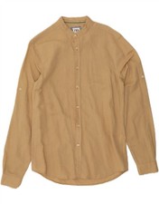 ZARA Camicia Uomo Relaxed Fit Piccola Beige Lino DK83