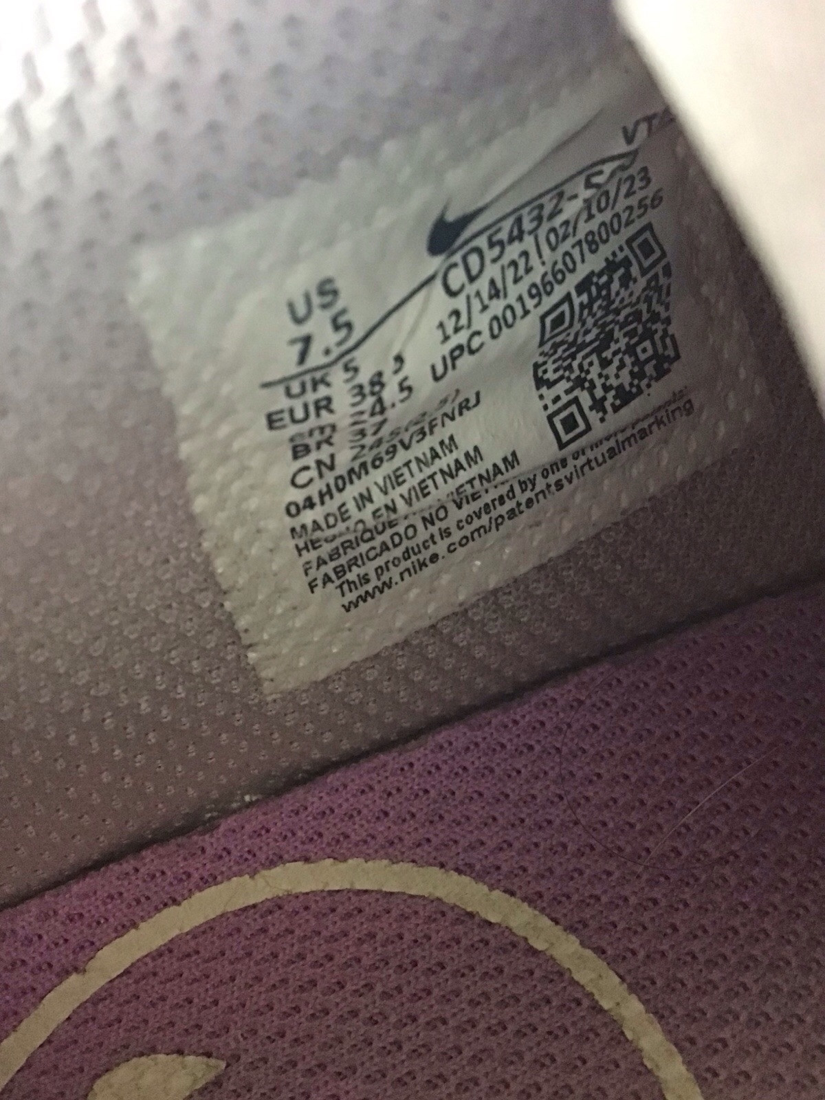 Nike Air Max Excee Doll Sail-Violet Star Women's Size 7.5 Preowned thumbnail 7