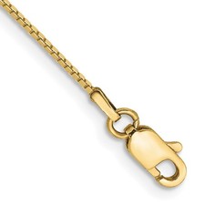 10k Yellow Gold .90mm Box Chain Anklet 9" Gift for Women
