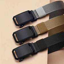 Mens Ratchet Belt Nylon Web Belts for with Automatic Slide Buckle Tactical Belt*