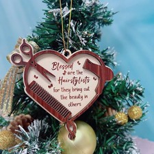 Blessed Hairstylist Christmas Ornaments Gifts for Women Hair Stylists