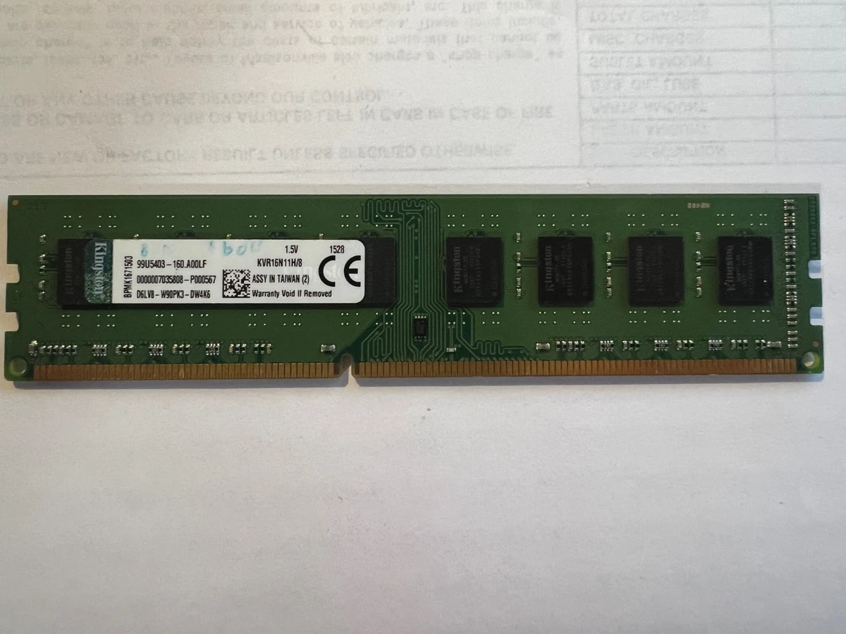 Kingston Module de mémoire PC ValueRAM KVR1333D3N9/8G 1 x 8 Go DDR3-RAM