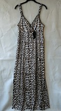 Vtg Vanity Fair Leopard Animal Print Gown Nightgown Sz M Nylon Lycra