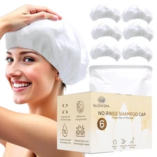 No Rinse Shampoo Caps (Pack of 6) – Rinse-Free Shower Cap for Elderly, Bedridden