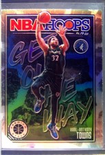 2019-20 Hoops Premium Stock Karl-Anthony Towns #3 Get Out The Way Holo