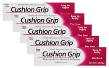 Cushion Grip Thermoplastic Denture Adhesive, 1 oz - Improves Denture Fit, Comfor