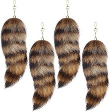 Fluffy Fur Fox Tail Keychain Wolf Therian Tail Keychain for Party Cosplay Costum