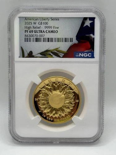2025 W $100 Gold 1oz American Liberty High Relief NGC PF69 Ultra Cameo Label USA
