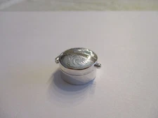 Sterling silver pill box round Small engraved on top gorgeous style 1/2 inch 925