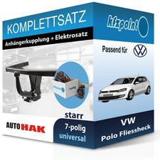 Für VW Polo Fliessheck 01- AUTO HAK Anhängerkupplung starr + 7polig E-Satz AHK