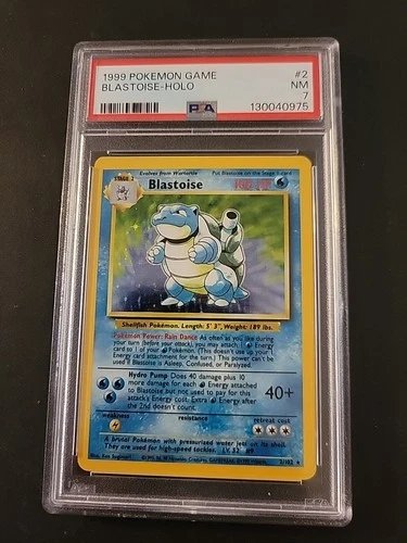 1999 Pokemon Game Blastoise Holo Base Set Unlimited - PSA 7 Near Mint 2/102