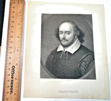 William Shakespeare Antique Mezzotint Engravi...