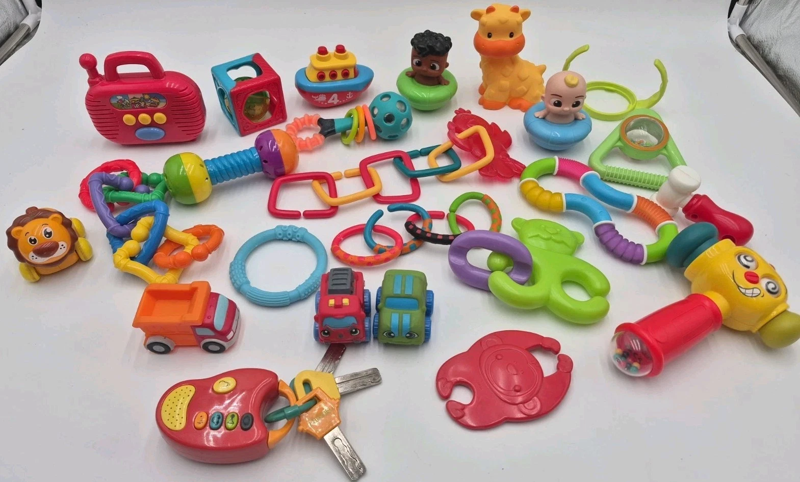 Lot over 25 Baby Teething Toys Rattles Sensory Infant Toys Mixed Brands
Opens in a new window or tab