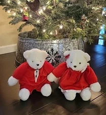 1989 Vintage Prestige Toy Corp Teddy Bear Plush Velvet Dress/Outfit Christmas