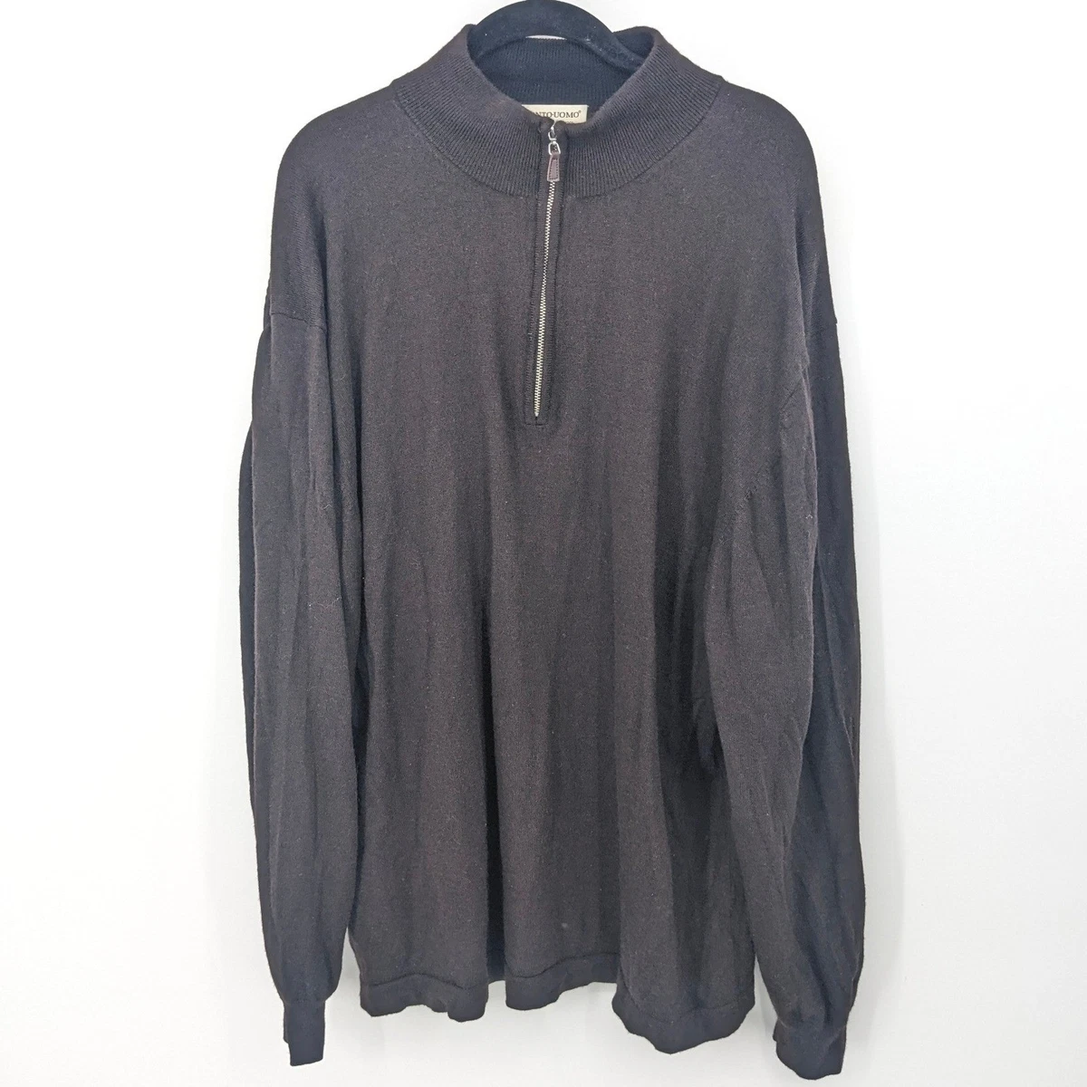 bleu chiné | Pull à encolure zippée - Homme -Laine d’agneau certifiée 100% RWS | FR